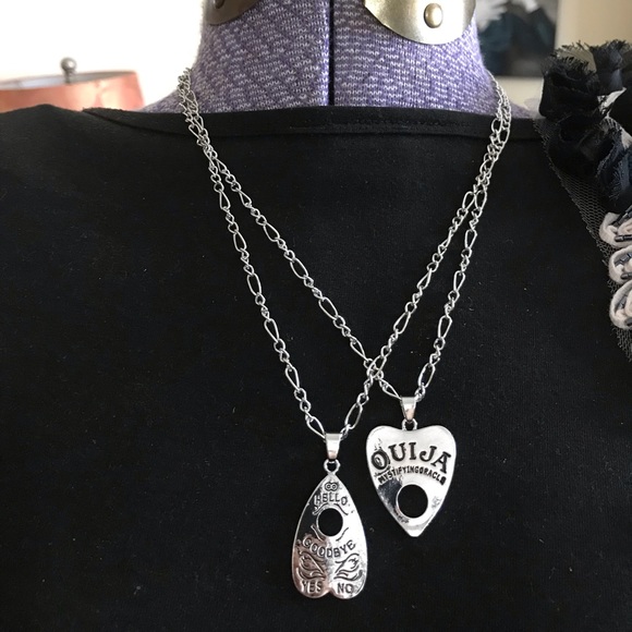 SALE ouija board goth silver pendant necklace pik - Picture 3 of 8